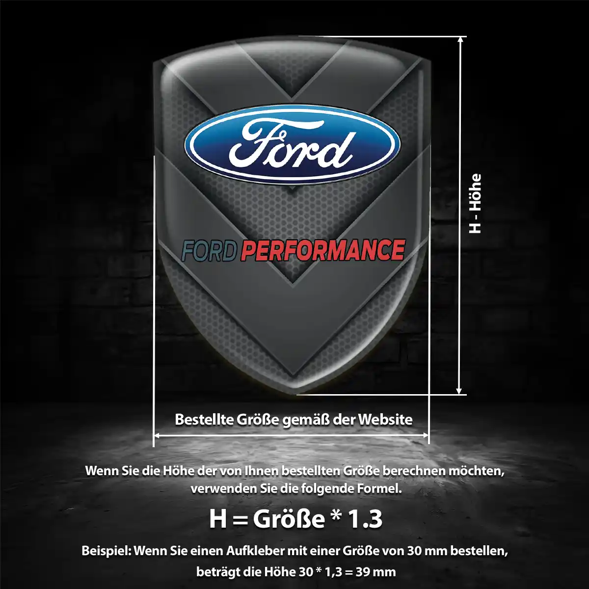 Ford Aufkleber 3D Gel Silikon Stilvolles Design