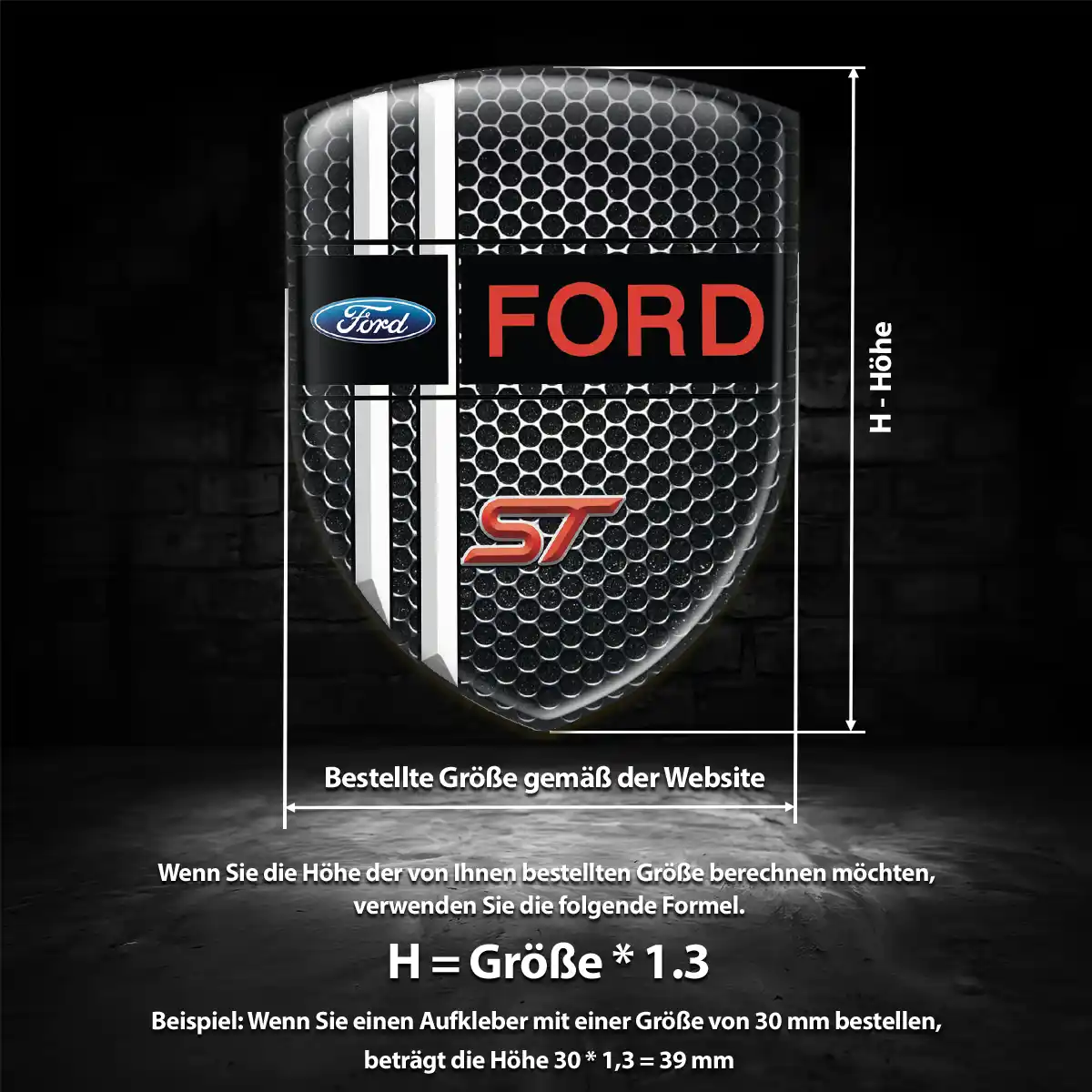 Ford Aufkleber 3D Gel Wappen Auto Stilvolles Design