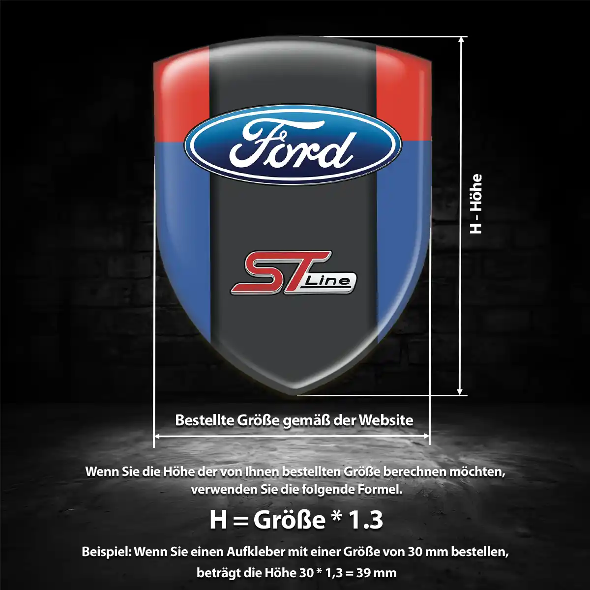 Ford Aufkleber 3D Gel Wappen Hohe Qualität