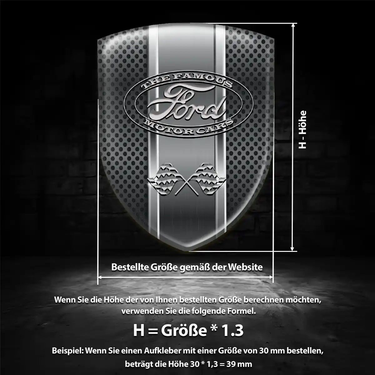 Ford Aufkleber 3D Gel Wappen Stilvolles Design