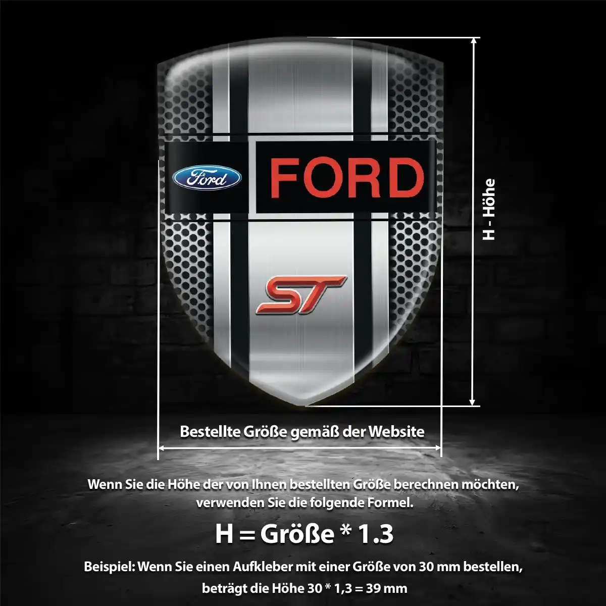 Ford Aufkleber Emblem Wappen Stilvolles Design
