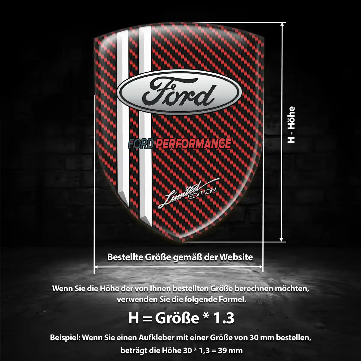 Ford Aufkleber Wappen Emblem Stilvolles Design
