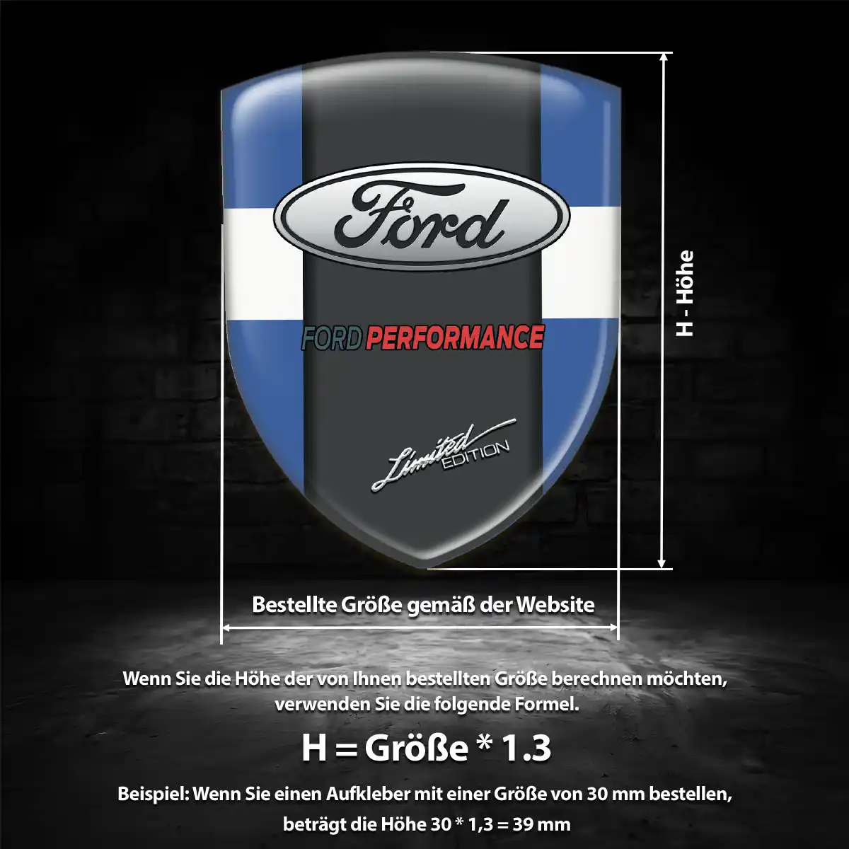 Ford Aufkleber Wappen Stilvolles Design