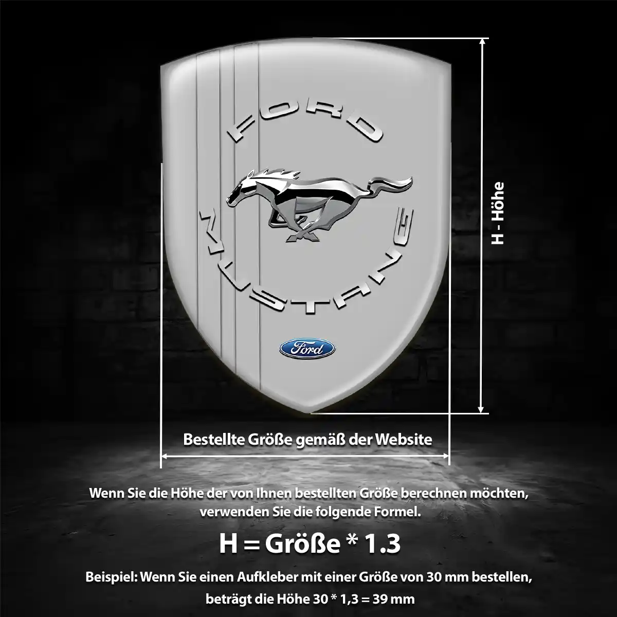 Ford Mustang 3D Gel Aufkleber Auto Stilvolles Design