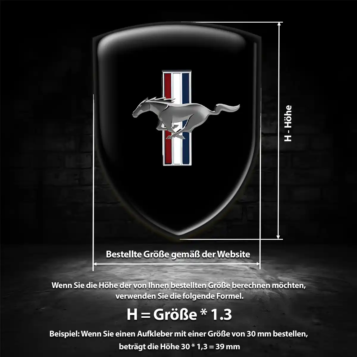 Ford Mustang 3D Gel Aufkleber Emblem Auto Hohe Qualität