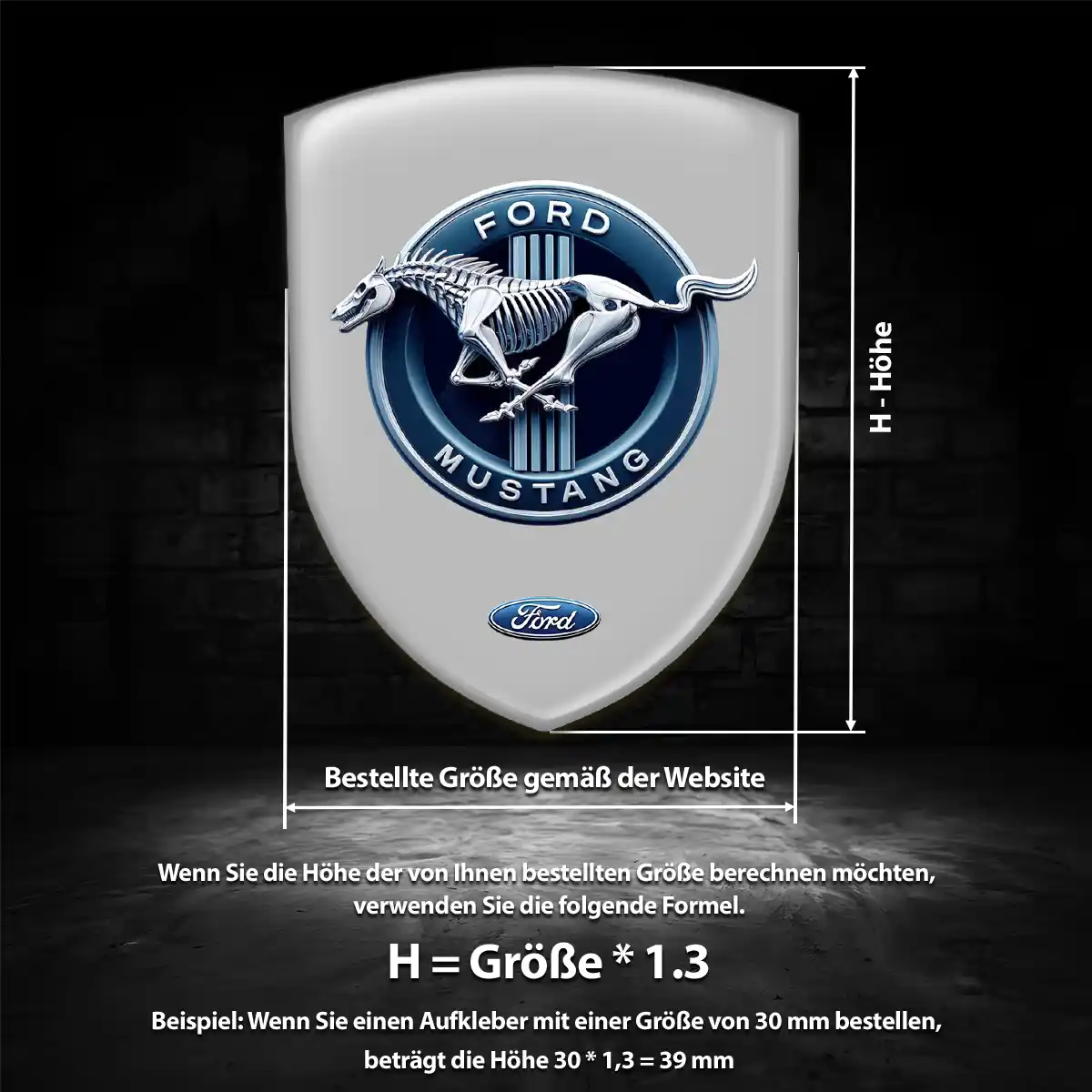 Ford Mustang 3D Gel Aufkleber Emblem Hohe Qualität