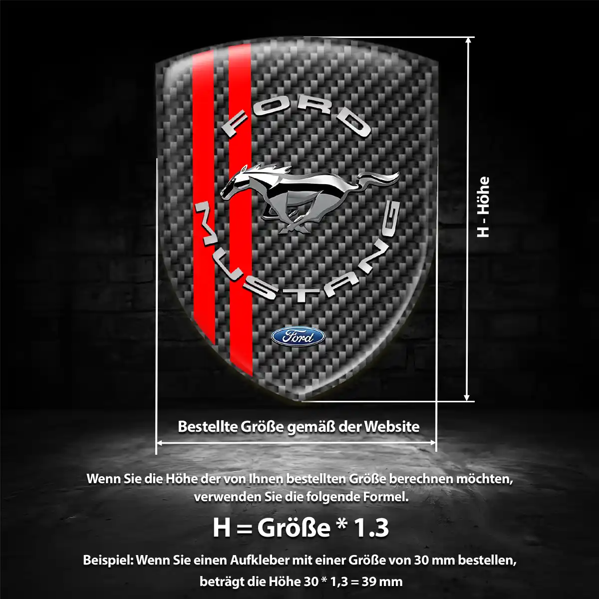 Ford Mustang 3D Gel Aufkleber Emblem Stilvolles Design