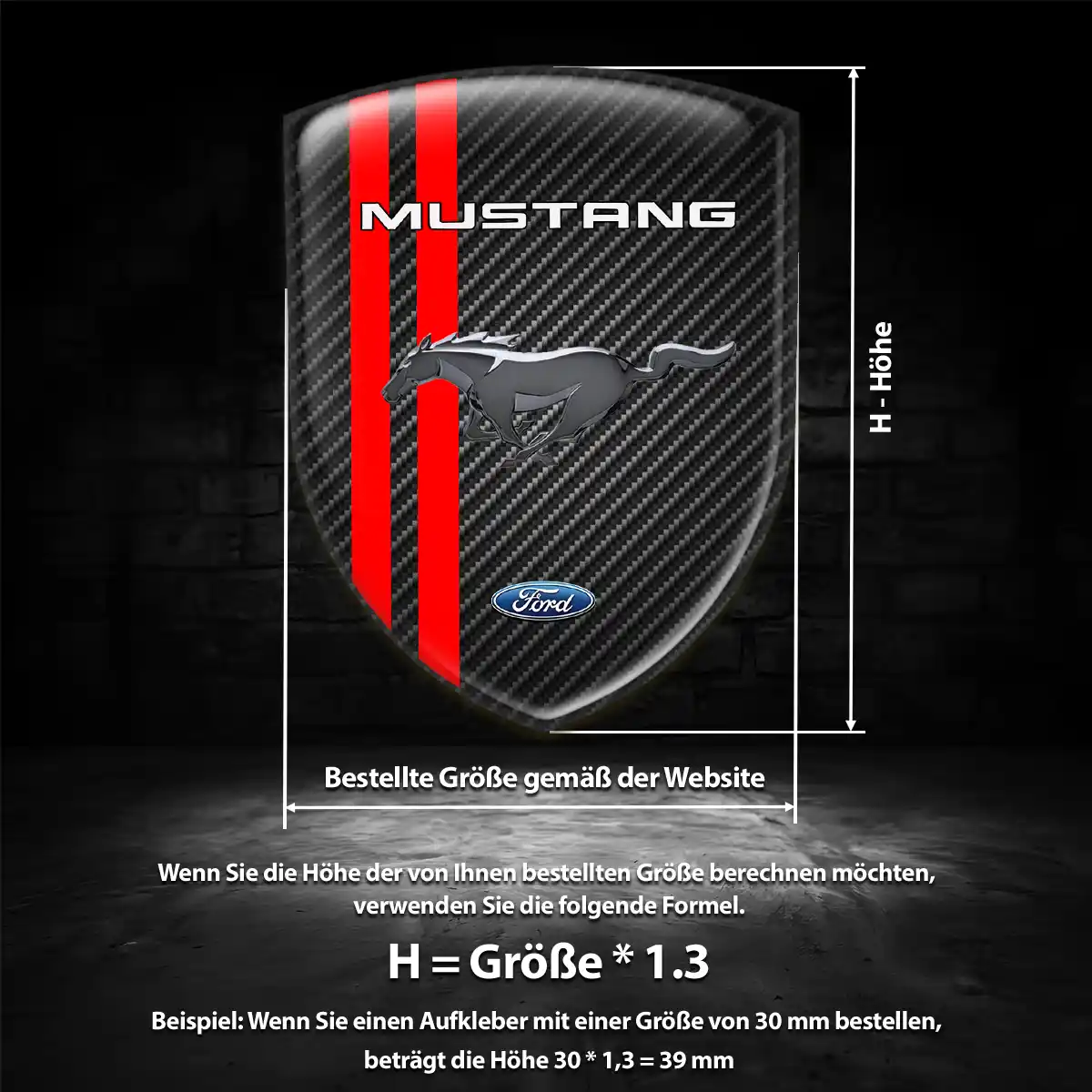 Ford Mustang 3D Gel Aufkleber Embleme Auto Hohe Qualität