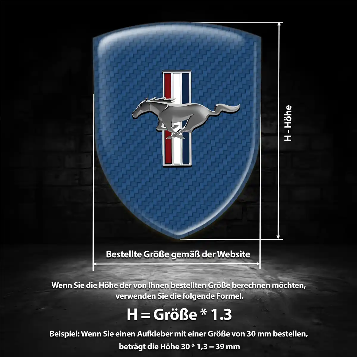 Ford Mustang 3D Gel Aufkleber Premium-Edition