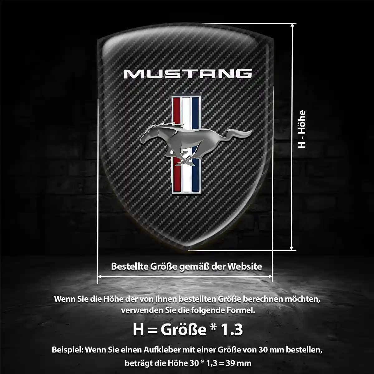 Ford Mustang 3D Gel Aufkleber Silikon Auto Stilvolles Design