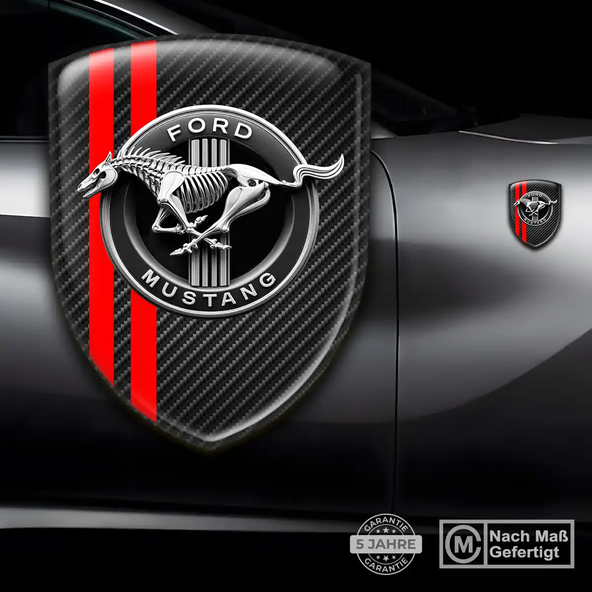 Ford Mustang 3D Gel Aufkleber Silikon Stilvolles Design