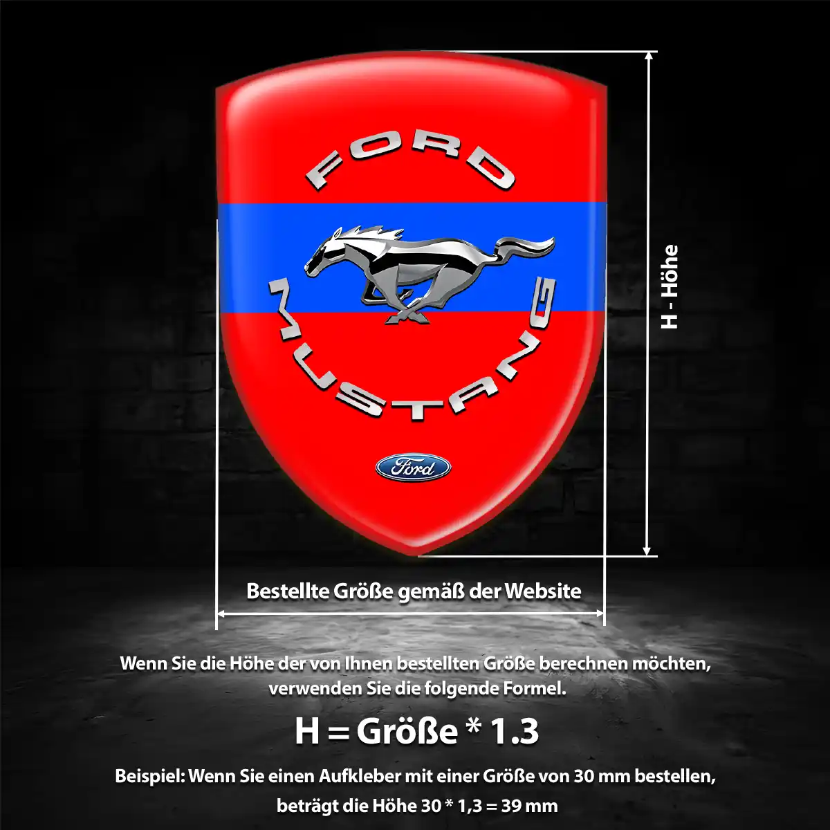 Ford Mustang 3D Gel Aufkleber Wappen Auto Stilvolles Design