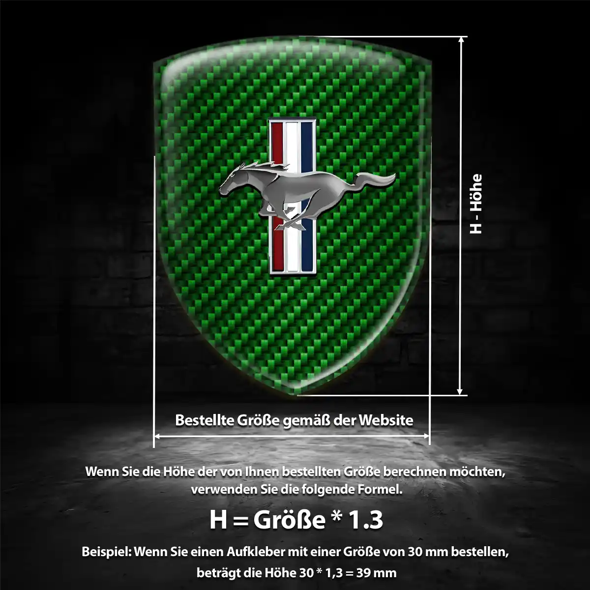 Ford Mustang 3D Gel Aufkleber Wappen Stilvolles Design