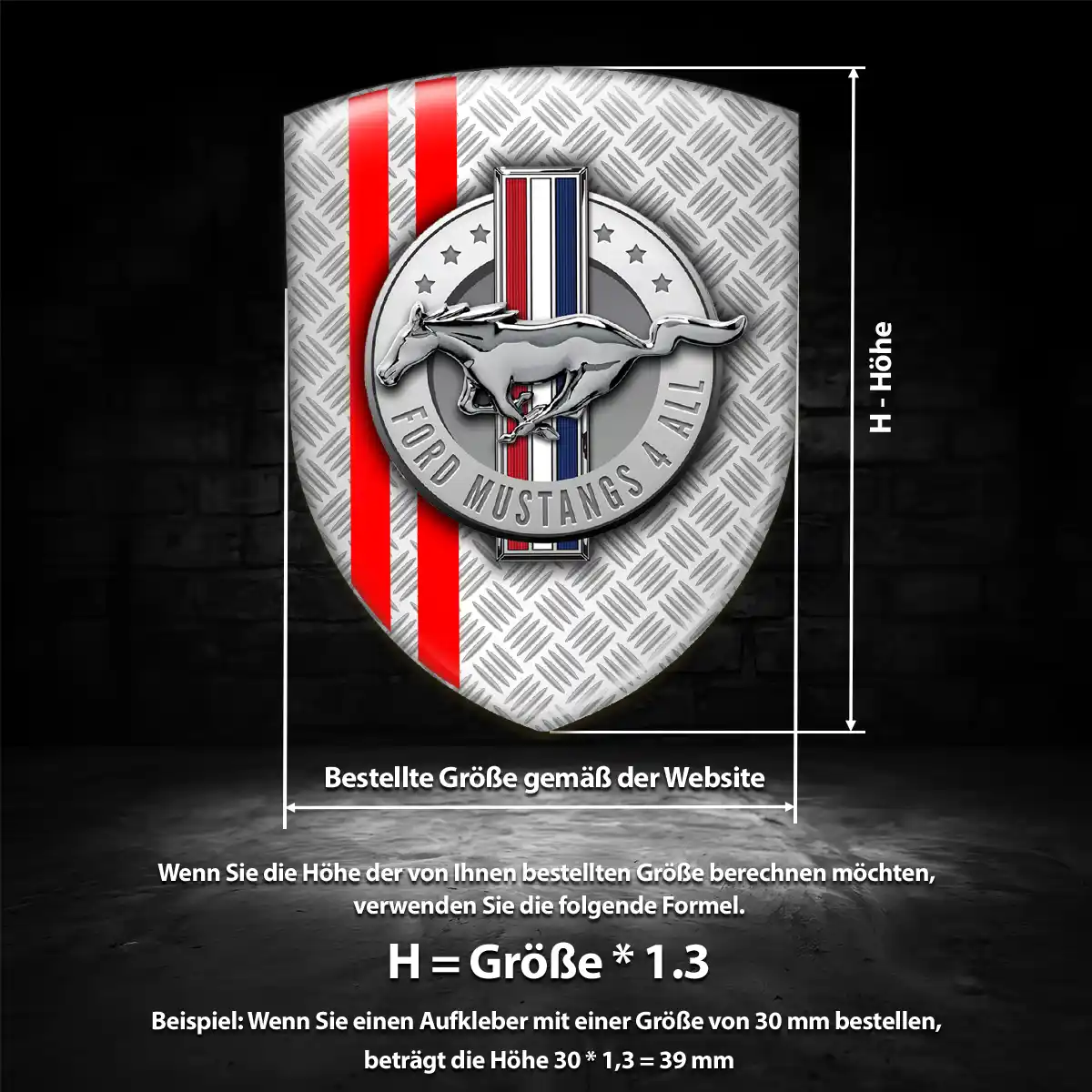 Ford Mustang Aufkleber 3D Gel Emblem Hohe Qualität