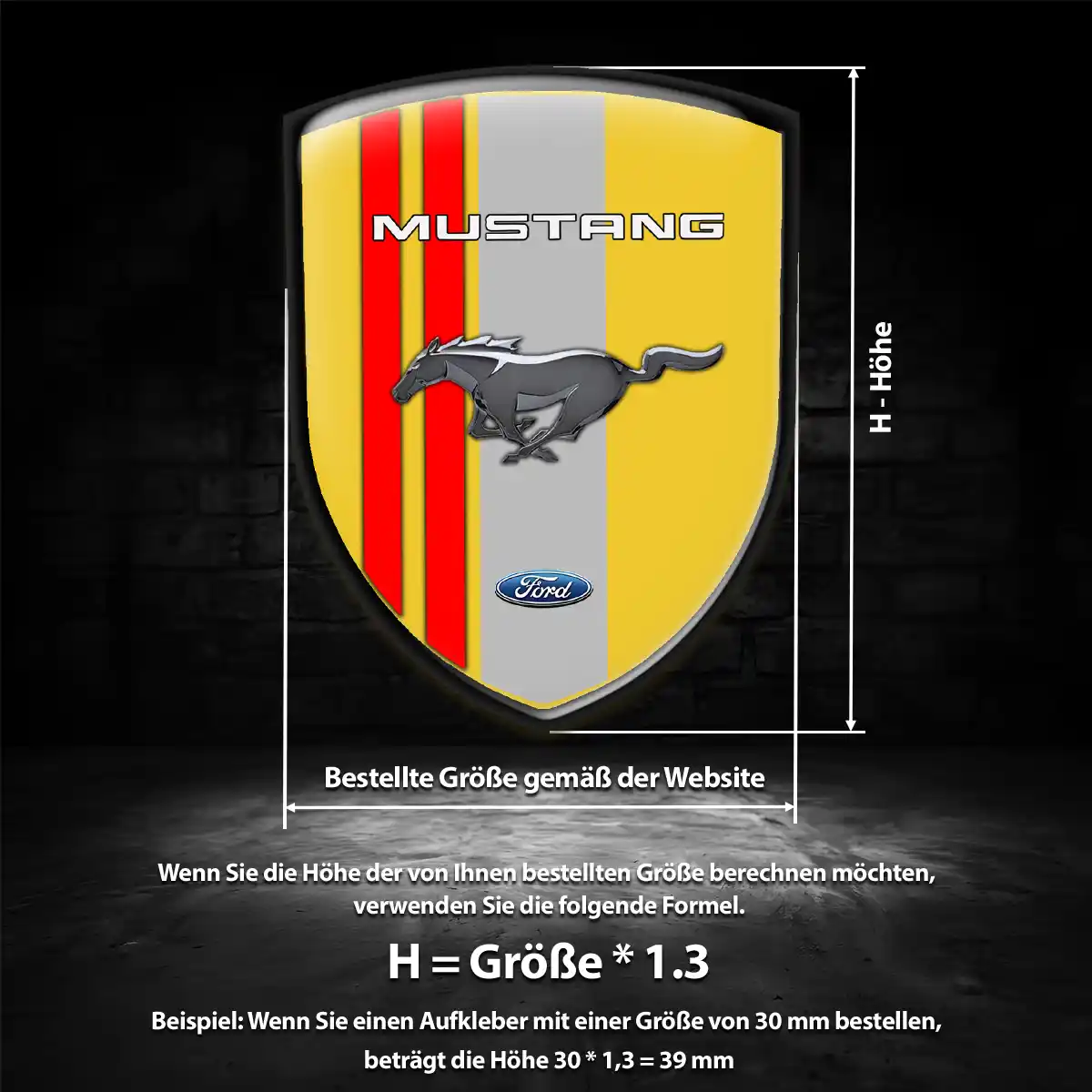 Ford Mustang Aufkleber 3D Gel Emblem Stilvolles Design