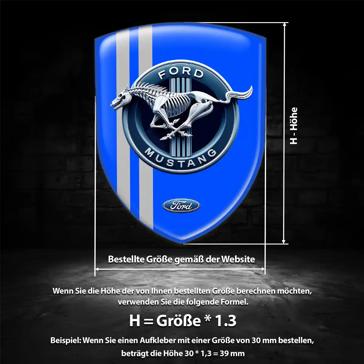 Ford Mustang Aufkleber 3D Gel Embleme Auto Hohe Qualität