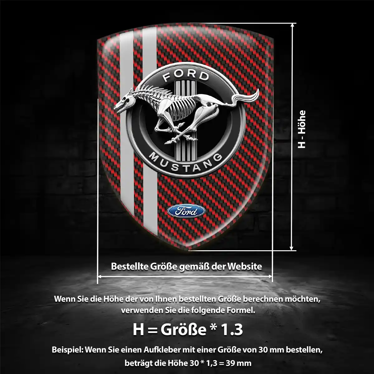 Ford Mustang Aufkleber 3D Gel Embleme Auto Stilvolles Design