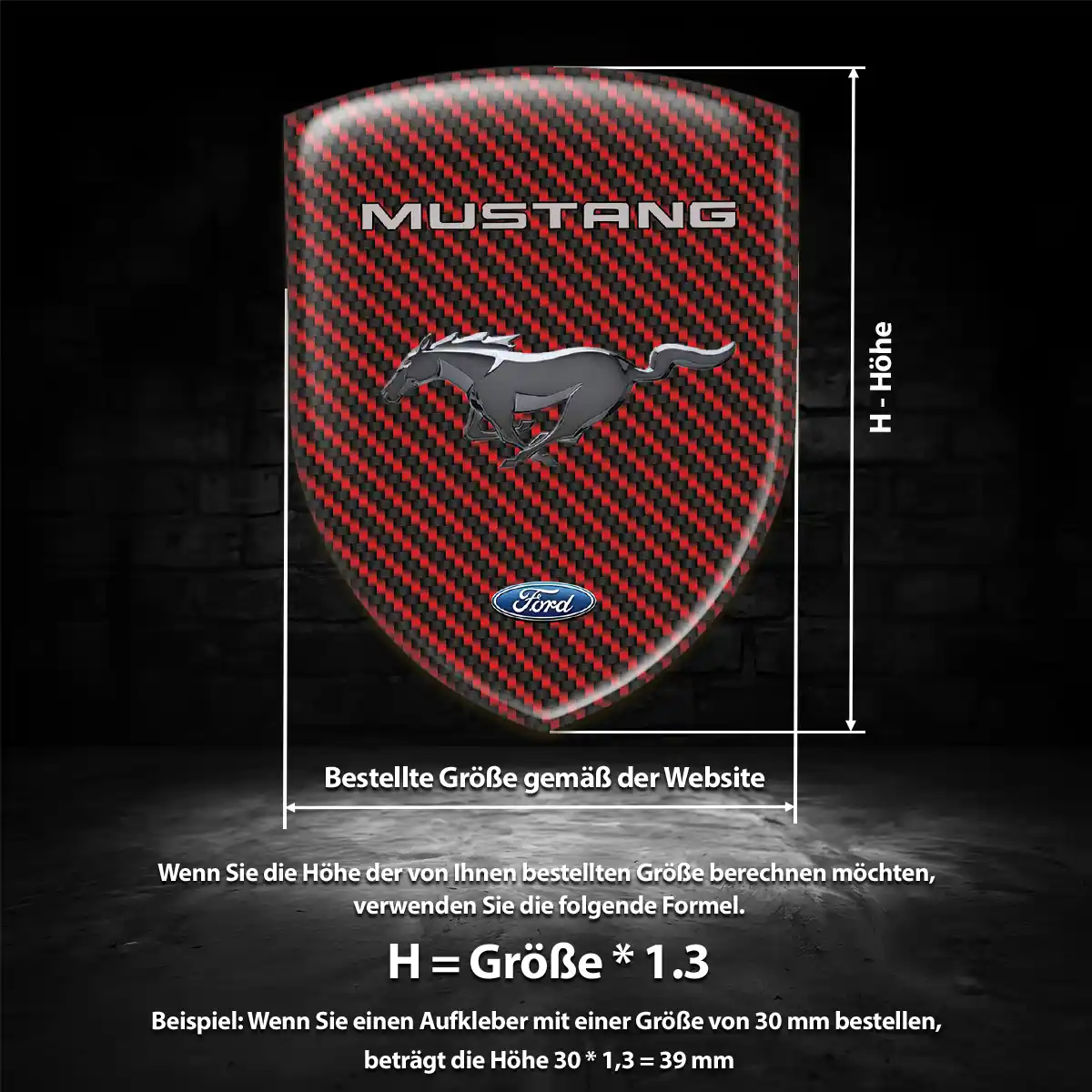 Ford Mustang Aufkleber 3D Gel Embleme Hohe Qualität