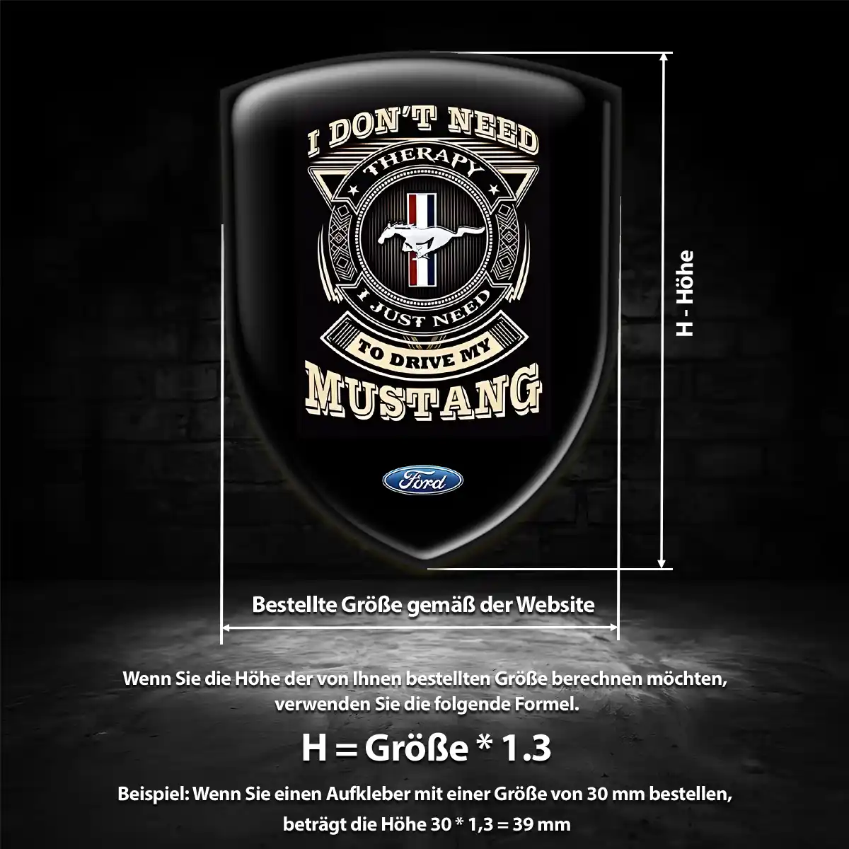 Ford Mustang Aufkleber 3D Gel Embleme Stilvolles Design