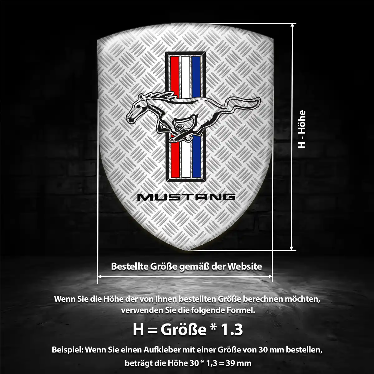 Ford Mustang Aufkleber 3D Gel Silikon Hohe Qualität