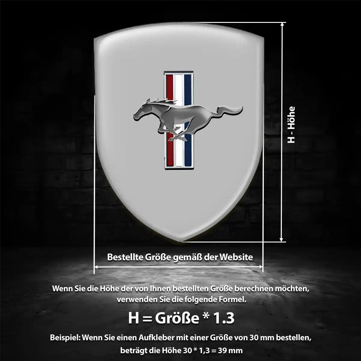 Ford Mustang Aufkleber 3D Gel Wappen Auto Hohe Qualität