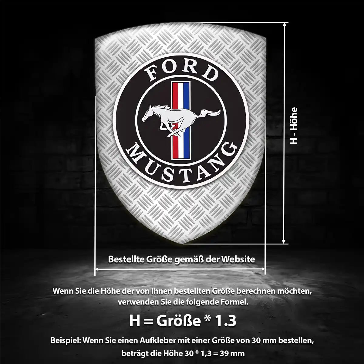 Ford Mustang Aufkleber 3D Gel Wappen Auto Stilvolles Design