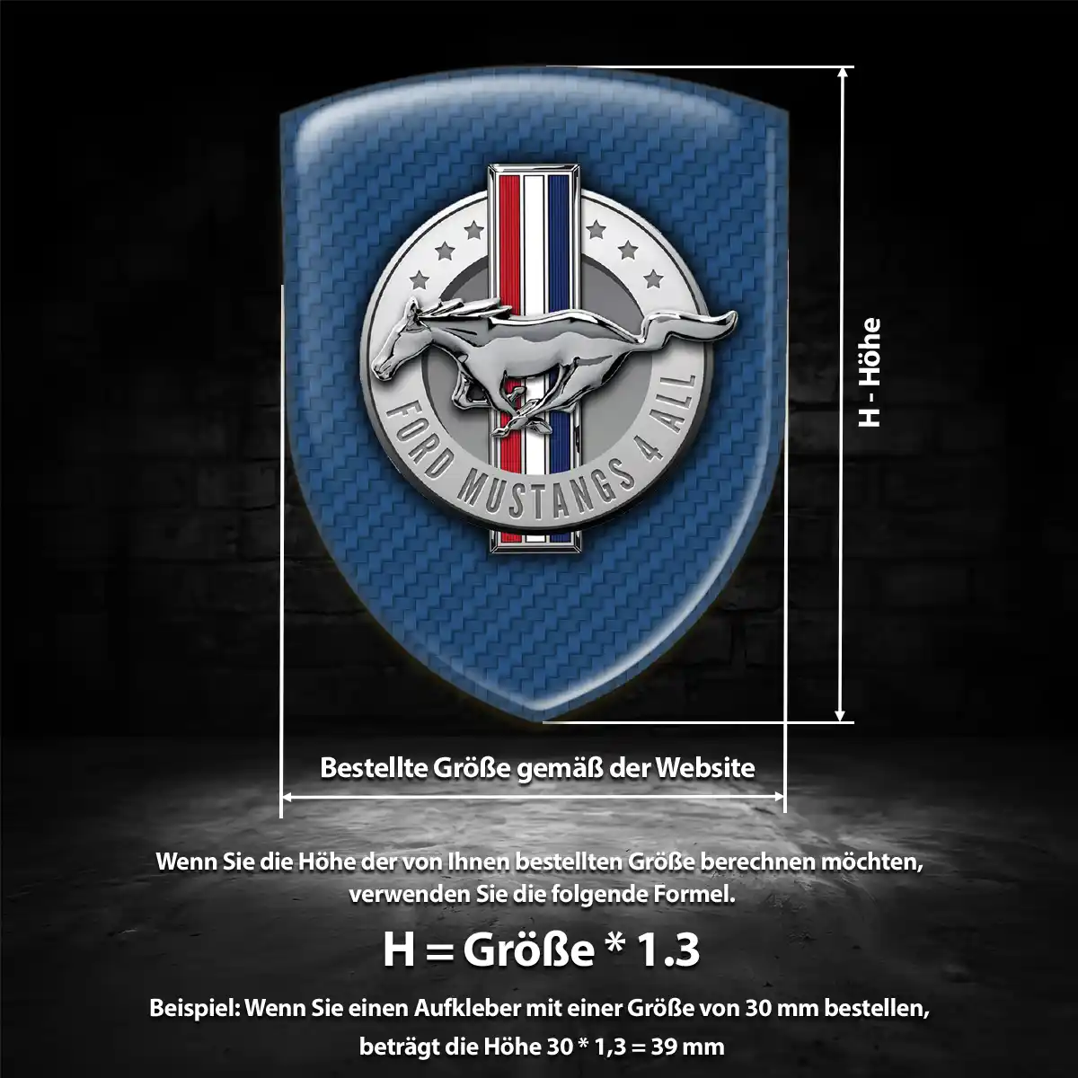Ford Mustang Aufkleber Emblem Hohe Qualität