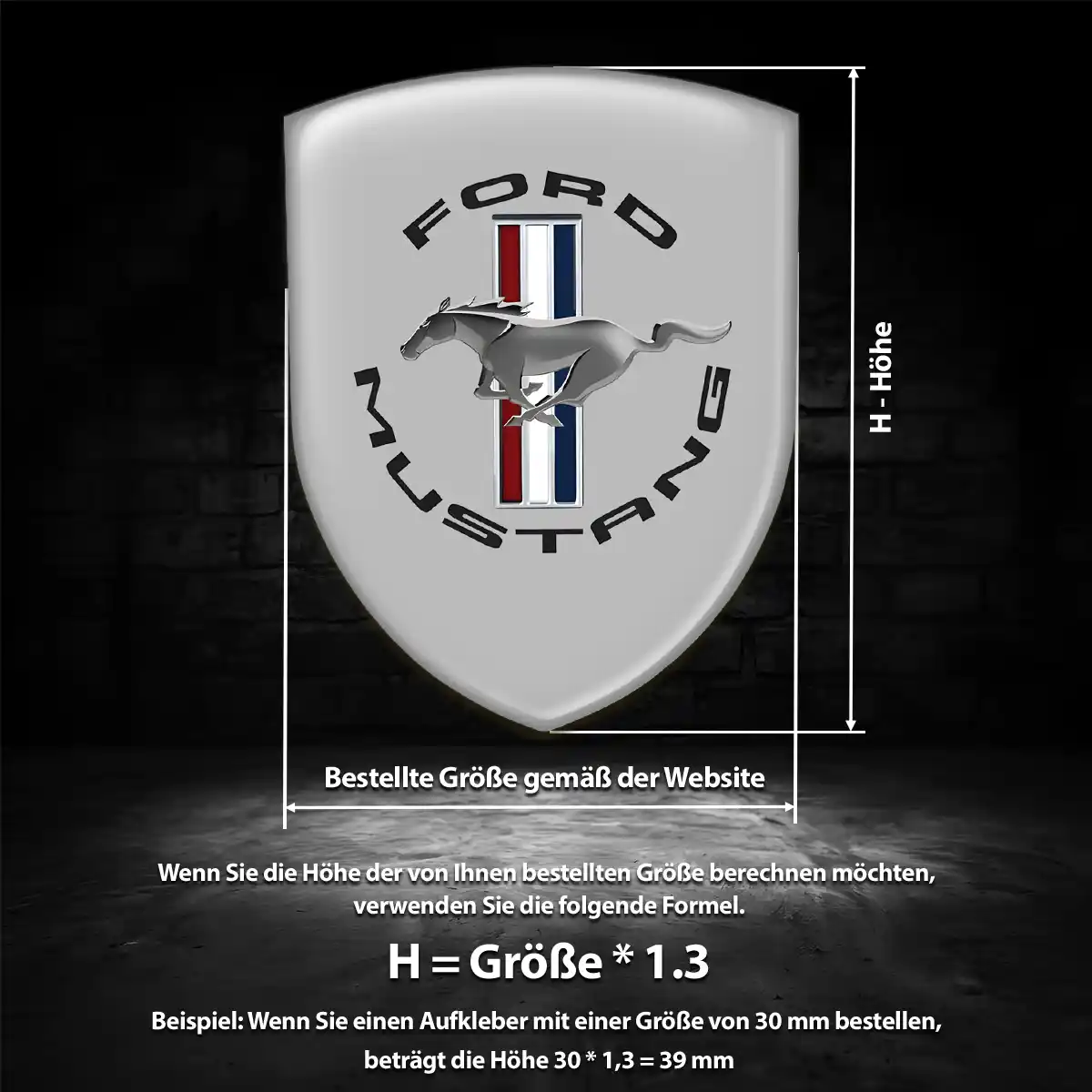 Ford Mustang Aufkleber Emblem Premium-Edition