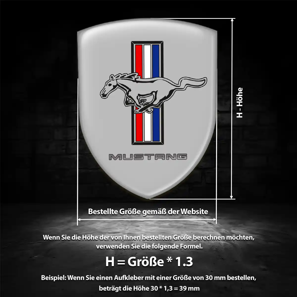 Ford Mustang Aufkleber Emblem Stilvolles Design