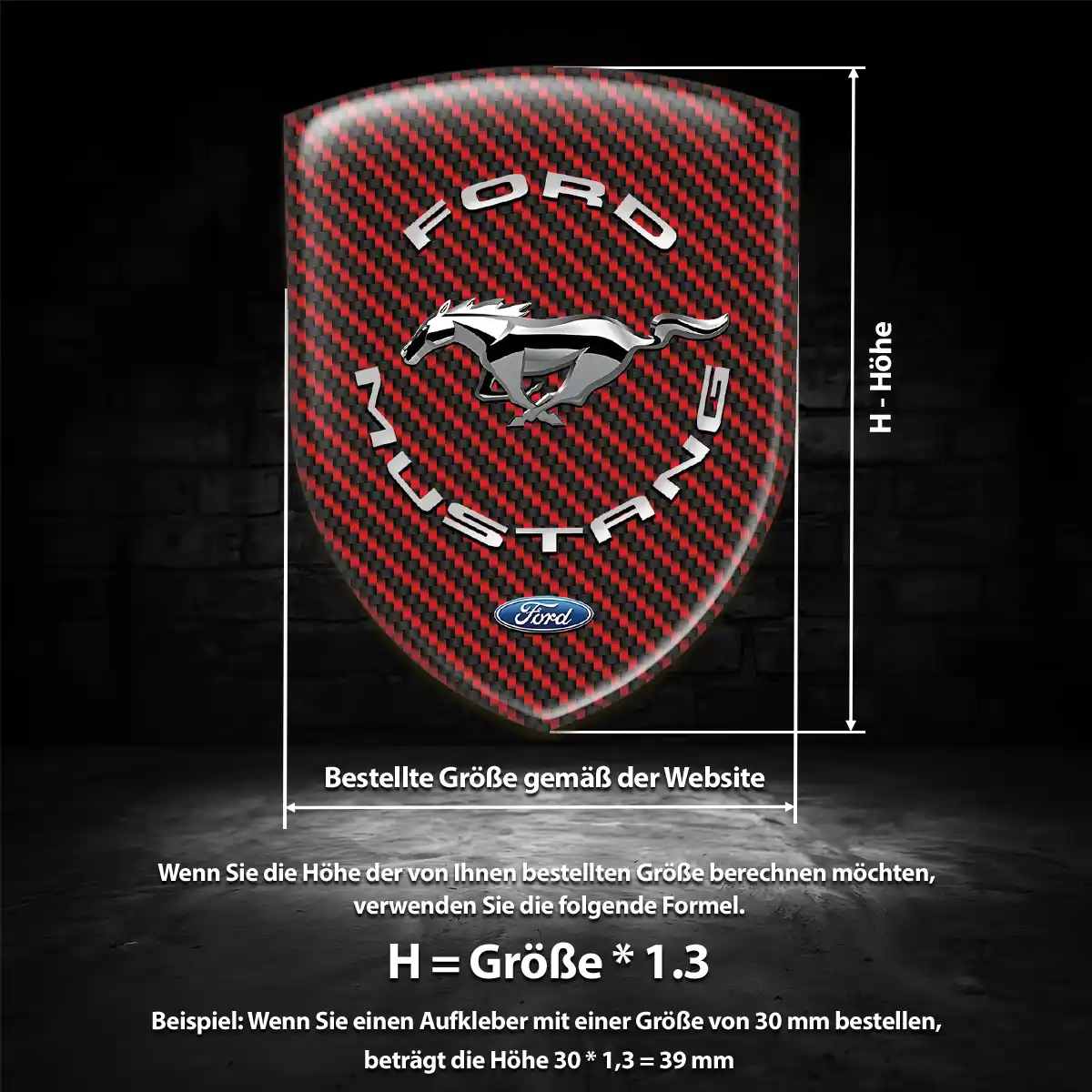 Ford Mustang Aufkleber Emblem Wappen Auto Hohe Qualität