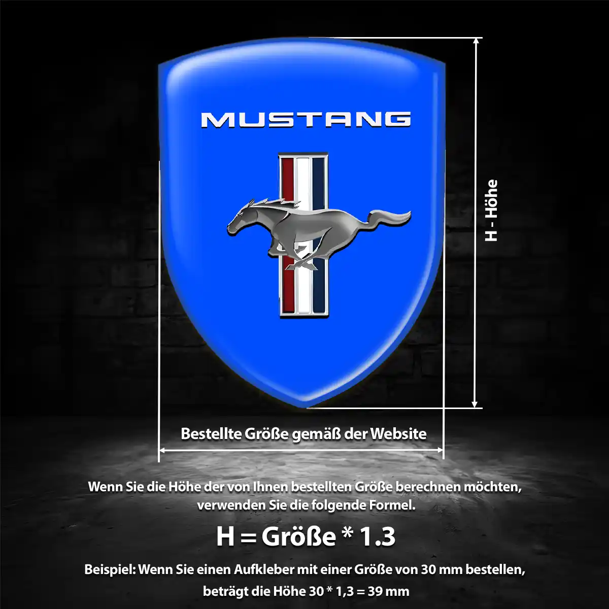 Ford Mustang Aufkleber Emblem Wappen Hohe Qualität