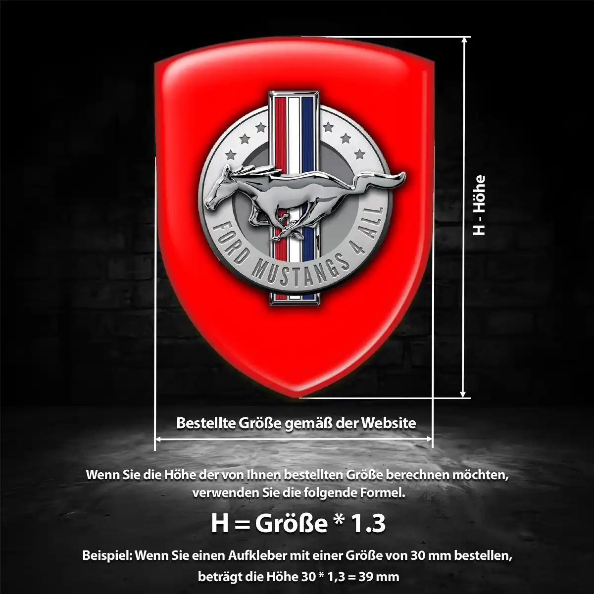 Ford Mustang Aufkleber Wappen Auto Hohe Qualität