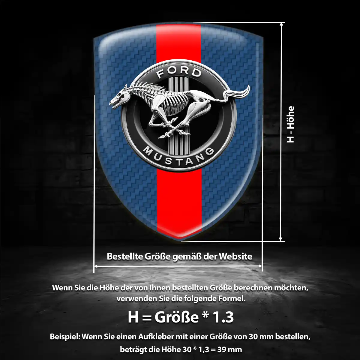 Ford Mustang Aufkleber Wappen Emblem Hohe Qualität