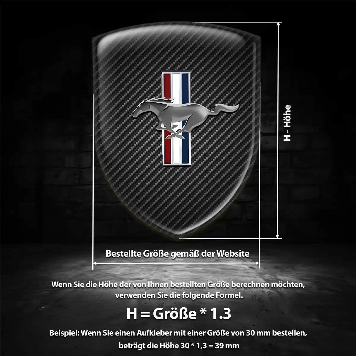 Ford Mustang Aufkleber Wappen Emblem Premium-Edition