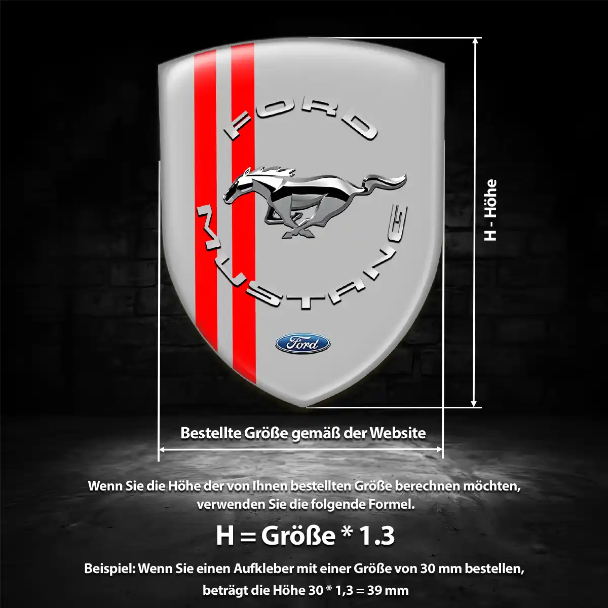 Ford Mustang Aufkleber Wappen Emblem Stilvolles Design