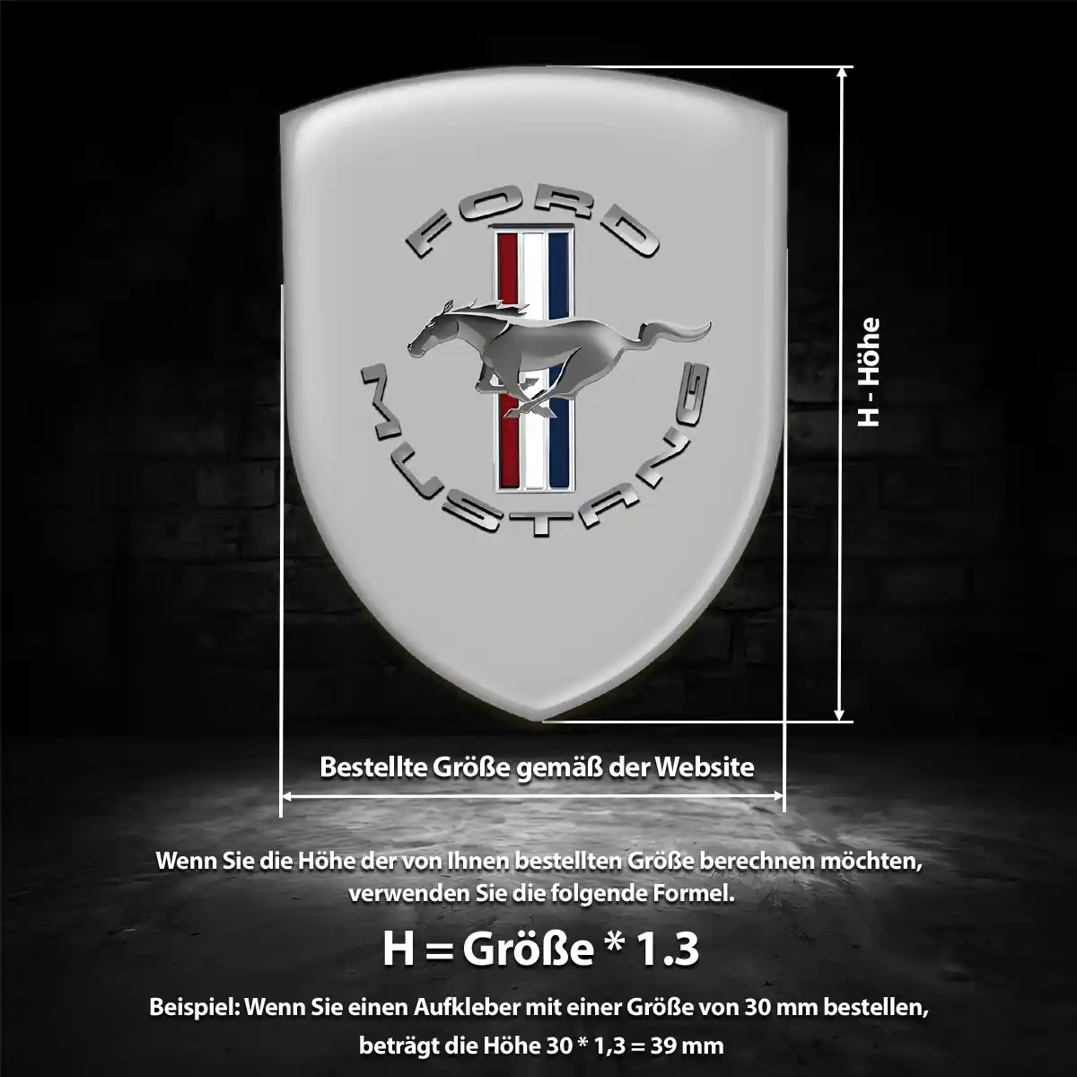 Ford Mustang Aufkleber Wappen Hohe Qualität
