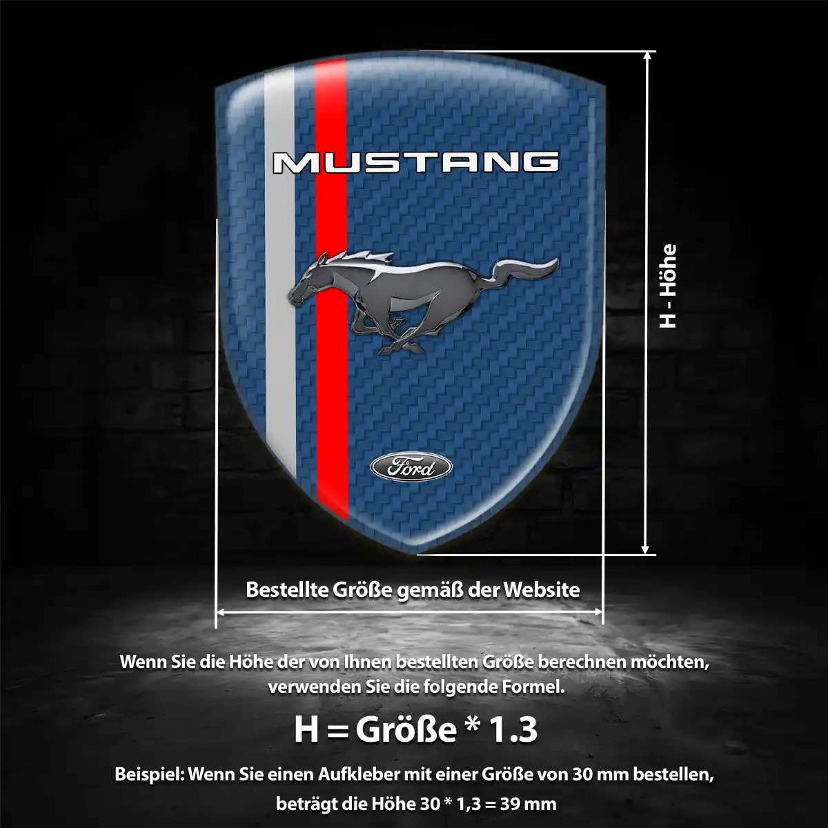 Ford Mustang Emblem Aufkleber Hohe Qualität
