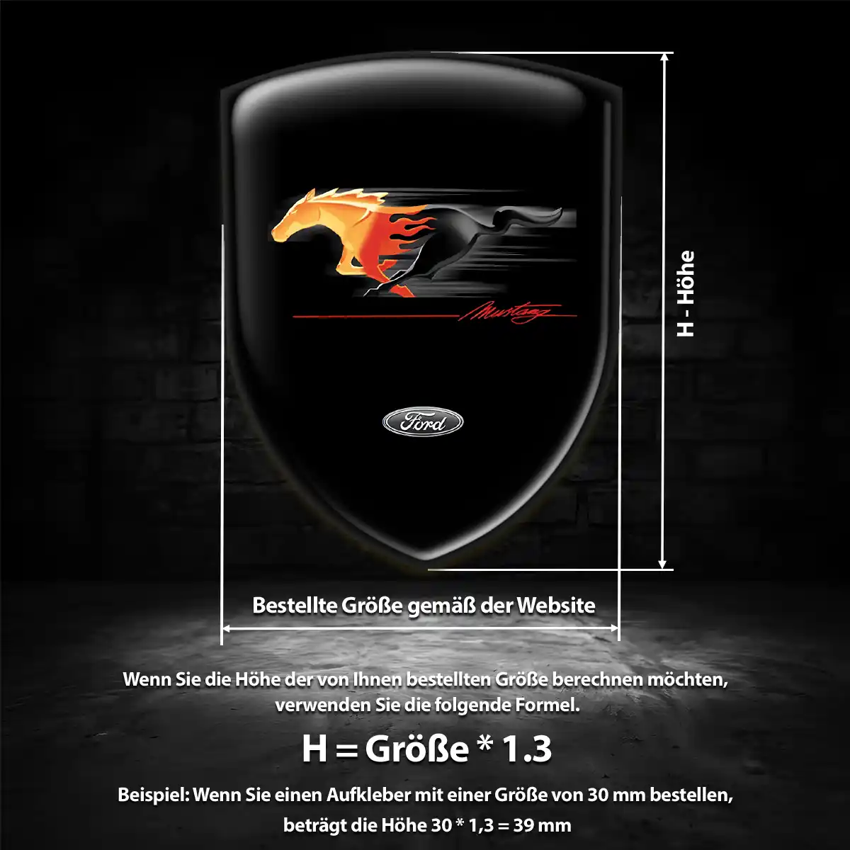 Ford Mustang Emblem Aufkleber Premium-Edition