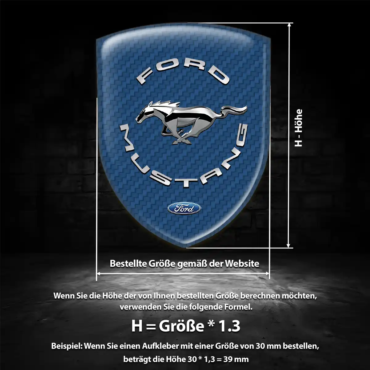 Ford Mustang Emblem Aufkleber Wappen Auto Hohe Qualität