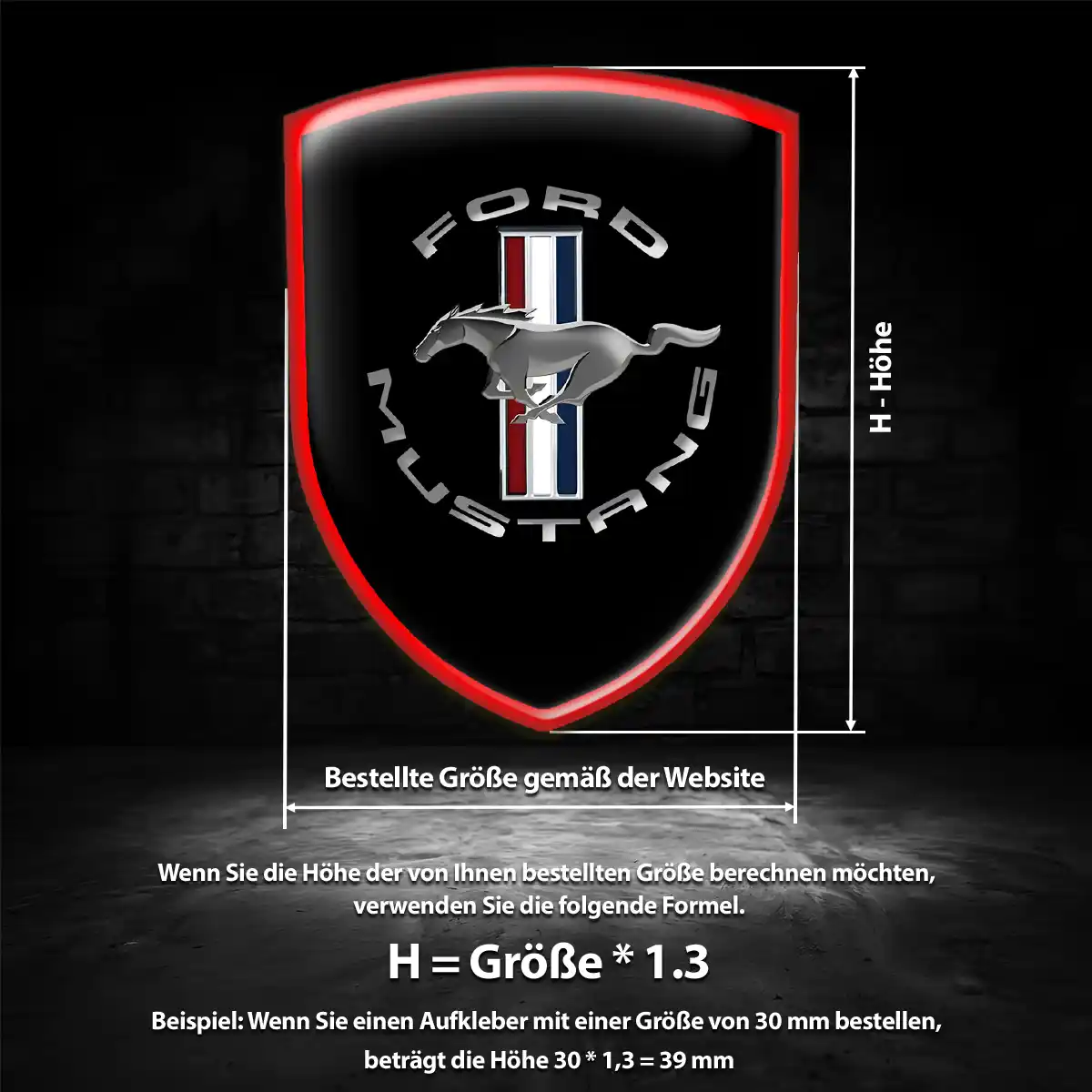Ford Mustang Emblem Aufkleber Wappen Hohe Qualität