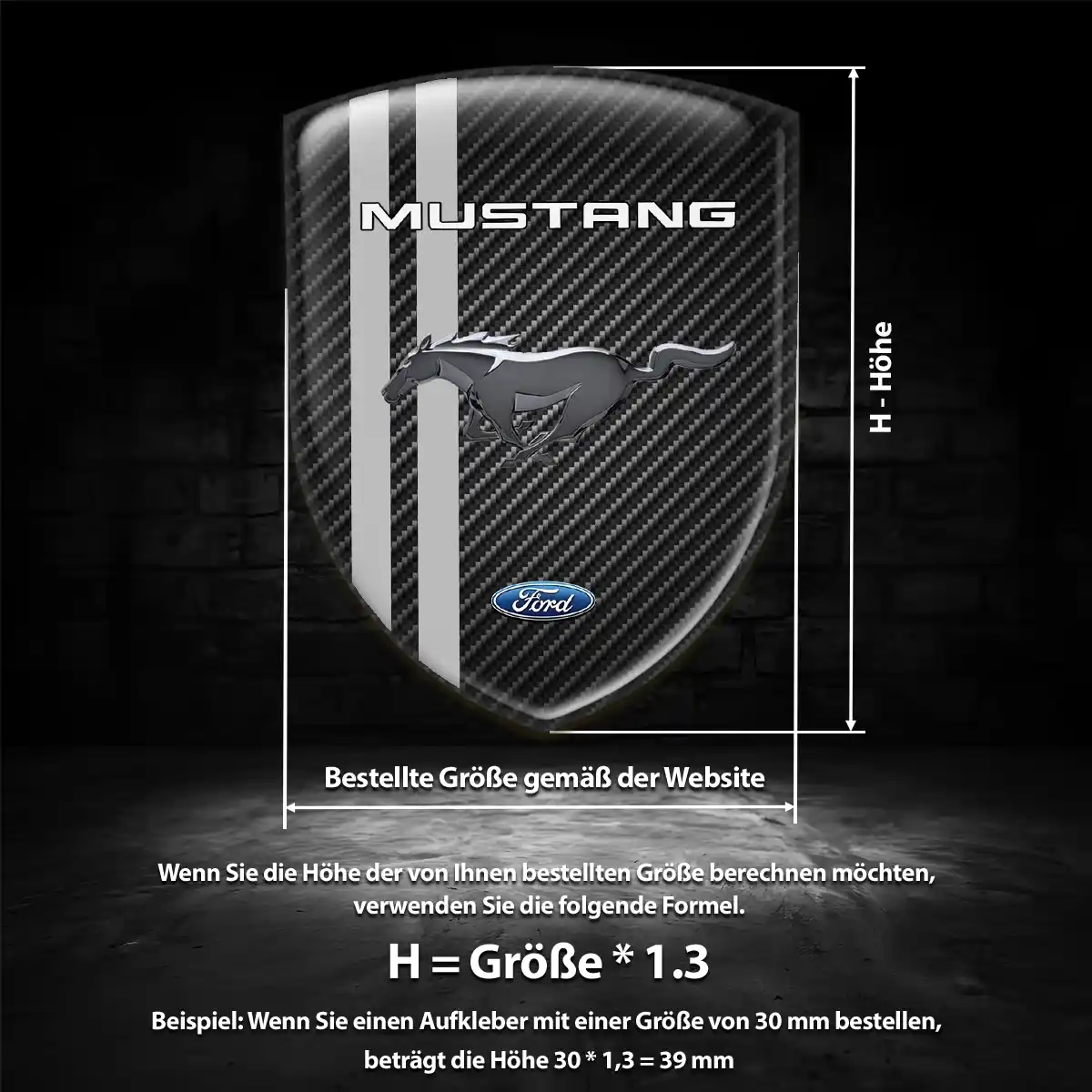 Ford Mustang Emblem Aufkleber Wappen Premium-Edition