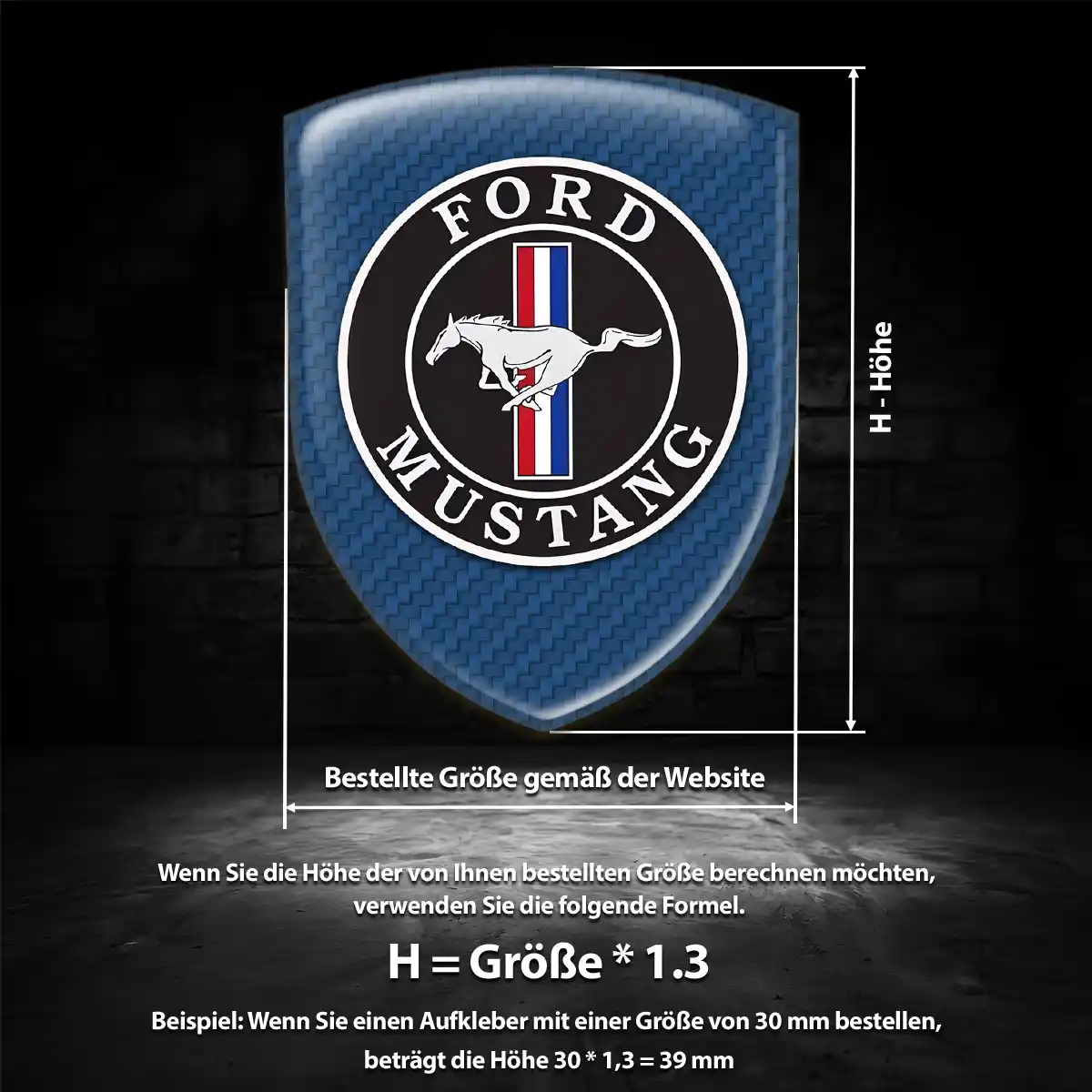 Ford Mustang Emblem Wappen Aufkleber Hohe Qualität