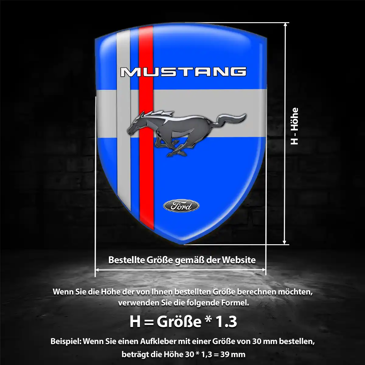 Ford Mustang Emblem Wappen Auto Hohe Qualität