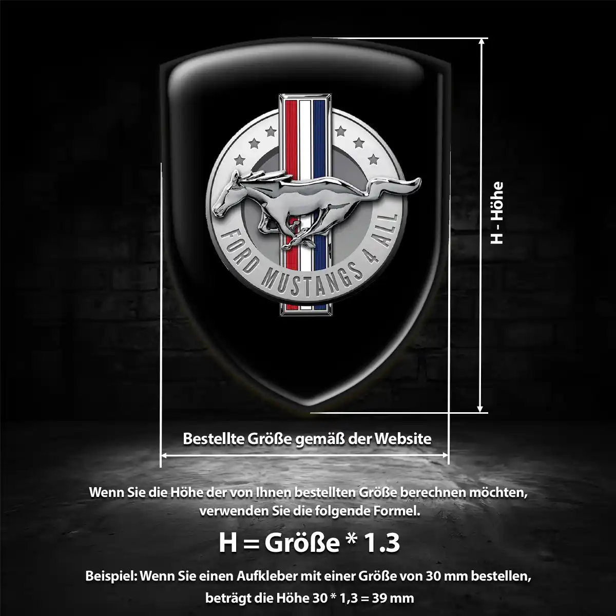 Ford Mustang Silikon Aufkleber Embleme Auto Stilvolles Design