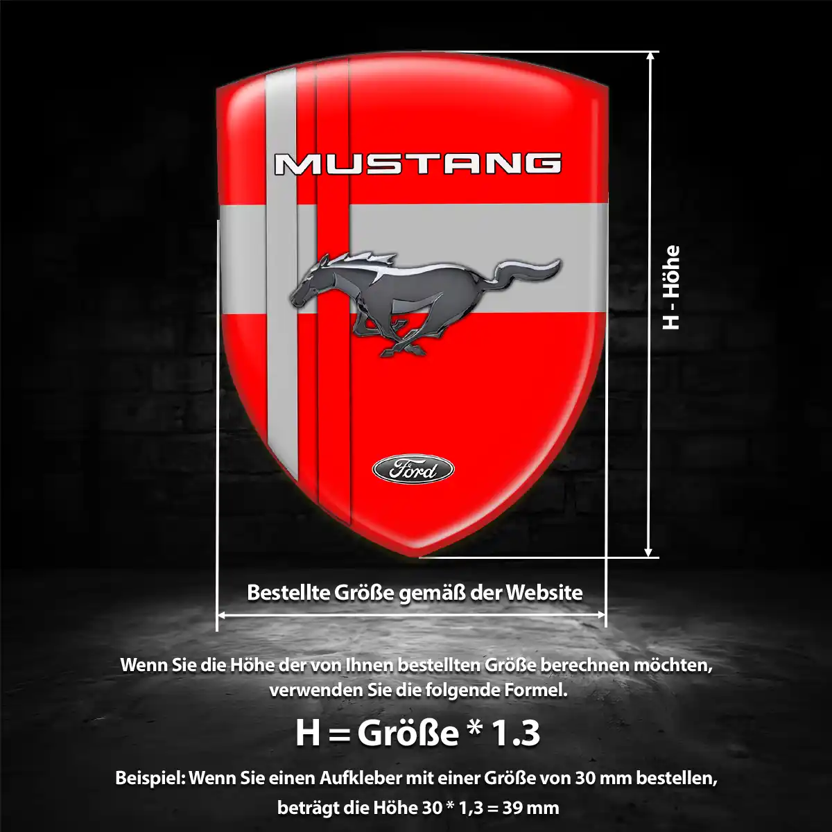 Ford Mustang Silikon Aufkleber Hohe Qualität