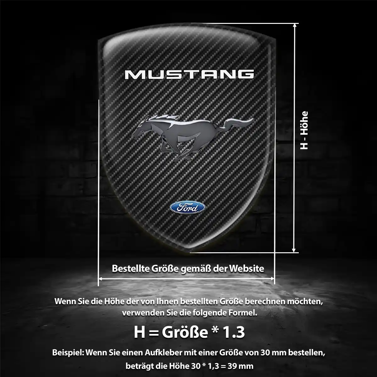 Ford Mustang Silikon Aufkleber Wappen Hohe Qualität