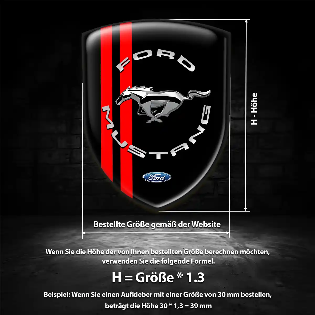 Ford Mustang Wappen Aufkleber Auto Stilvolles Design