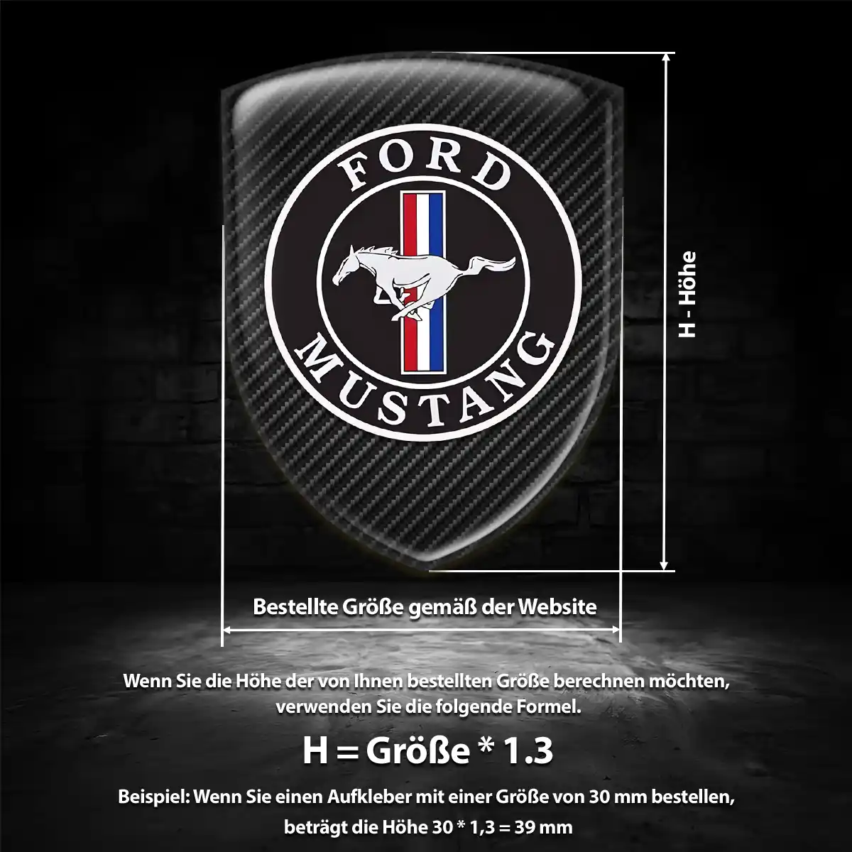 Ford Mustang Wappen Aufkleber Emblem Hohe Qualität