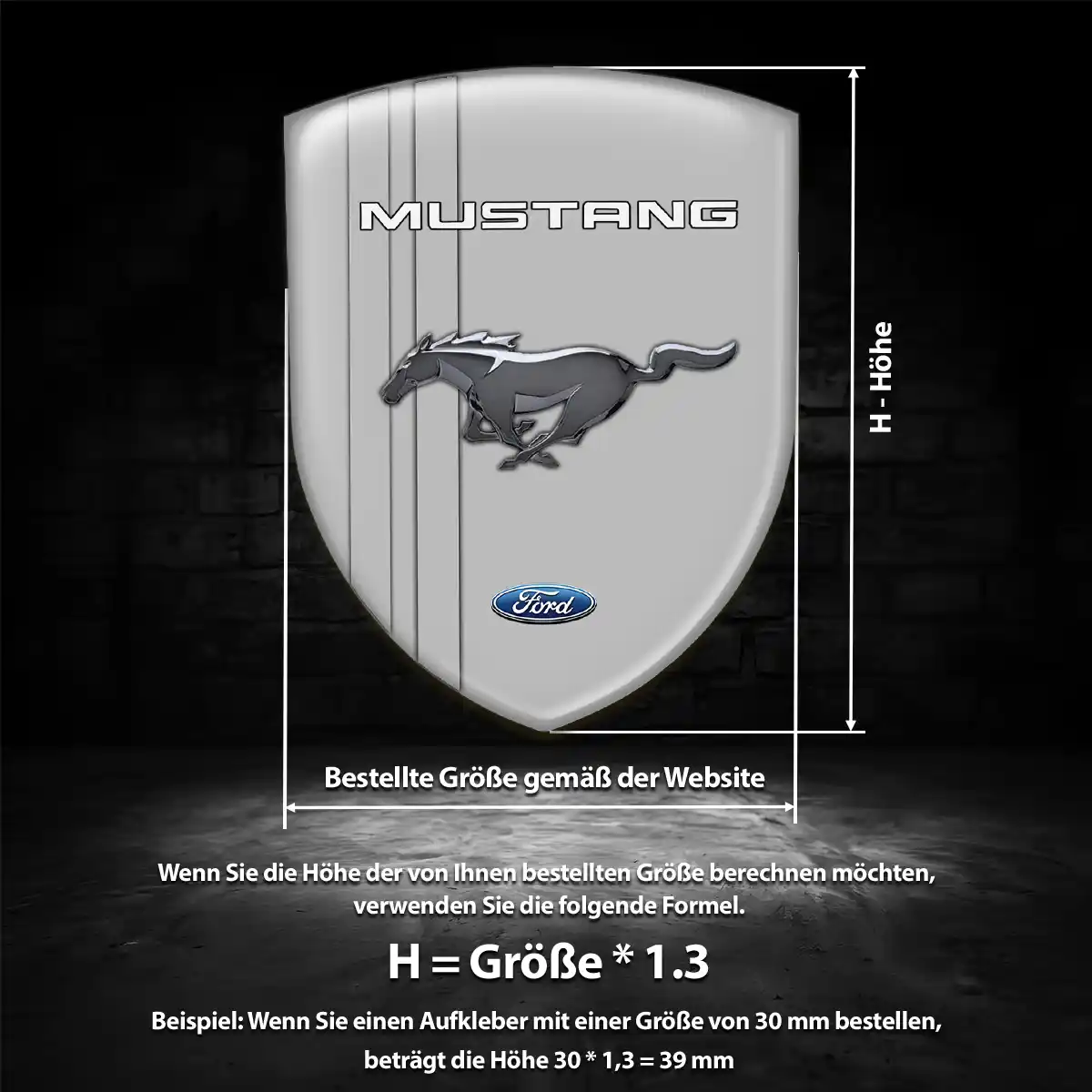 Ford Mustang Wappen Aufkleber Emblem Stilvolles Design