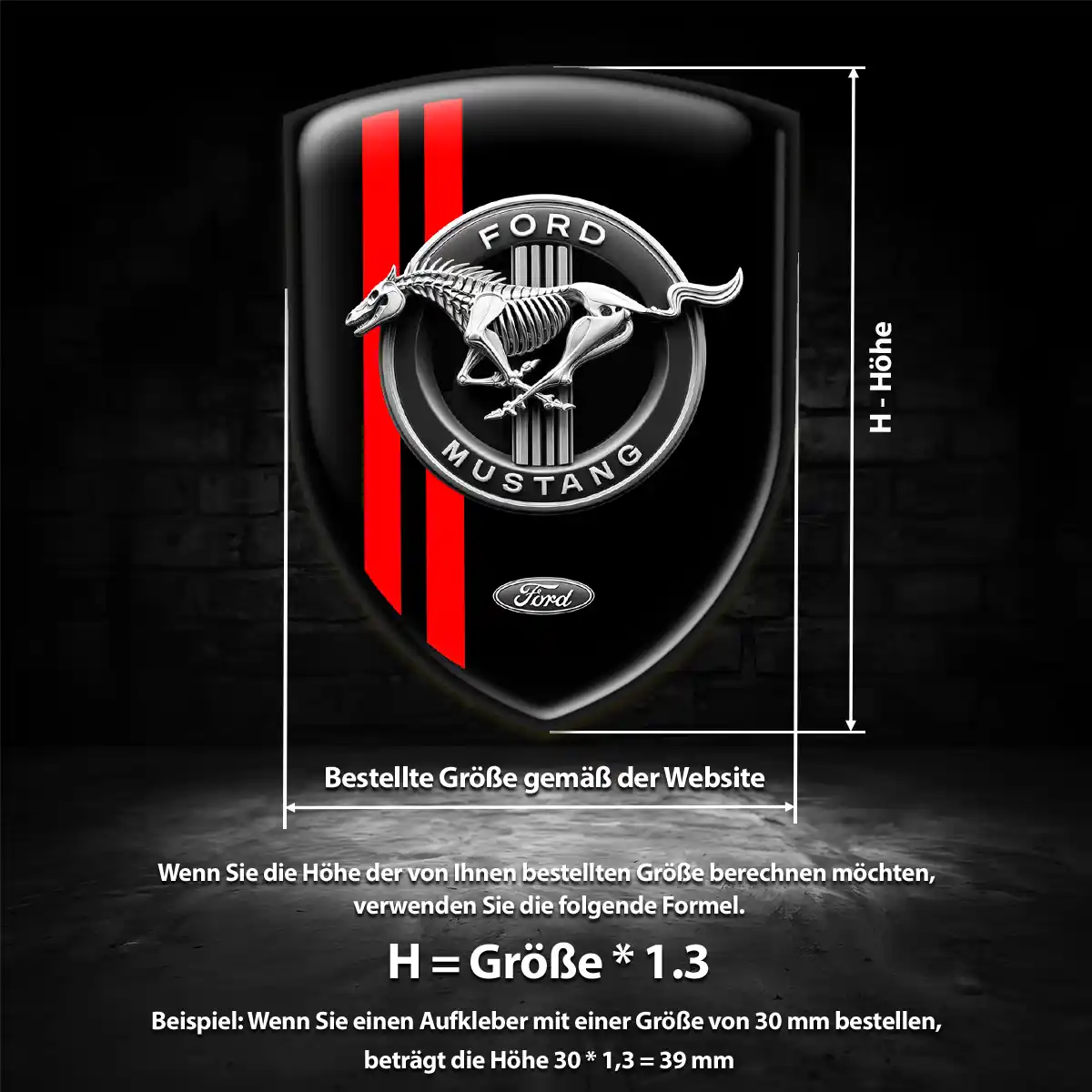 Ford Mustang Wappen Aufkleber Hohe Qualität